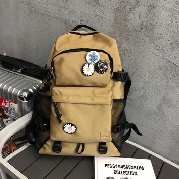 Harajuku páros hátizsák középiskolások és egyetemisták számára, kopásálló Oxford anyagból laptop-táska, embléma, szabadtéri utazásokhoz