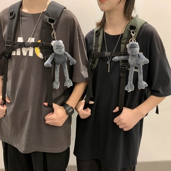 Harajuku páros hátizsák középiskolások és egyetemisták számára, kopásálló Oxford anyagból laptop-táska, embléma, szabadtéri utazásokhoz