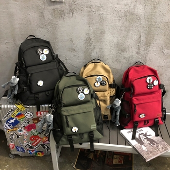 Harajuku páros hátizsák középiskolások és egyetemisták számára, kopásálló Oxford anyagból laptop-táska, embléma, szabadtéri utazásokhoz