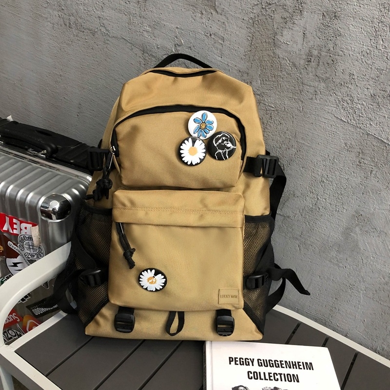 Harajuku páros hátizsák középiskolások és egyetemisták számára, kopásálló Oxford anyagból laptop-táska, embléma, szabadtéri utazásokhoz