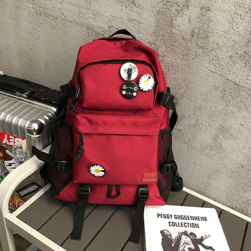 Harajuku páros hátizsák középiskolások és egyetemisták számára, kopásálló Oxford anyagból laptop-táska, embléma, szabadtéri utazásokhoz