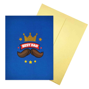 Card de felicitare pop-up 3D pentru Ziua Tatălui, cu tăiere laser – Cel mai bun tată