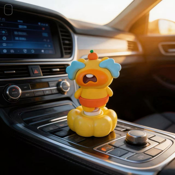 Capybara Lulu plišana igračka, okretni ukras za auto i uredski stol, slatka figurica koja se drži u ruci, neobičan desktop dekor