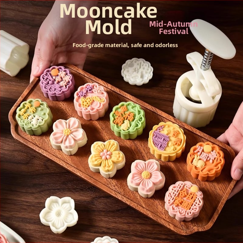 Forma na Mooncake s mung fazuľou, ručná tlač, domáce použitie, 50 g / 75 g, reliéfna plocha na pečenie s ľadovou kôrkou