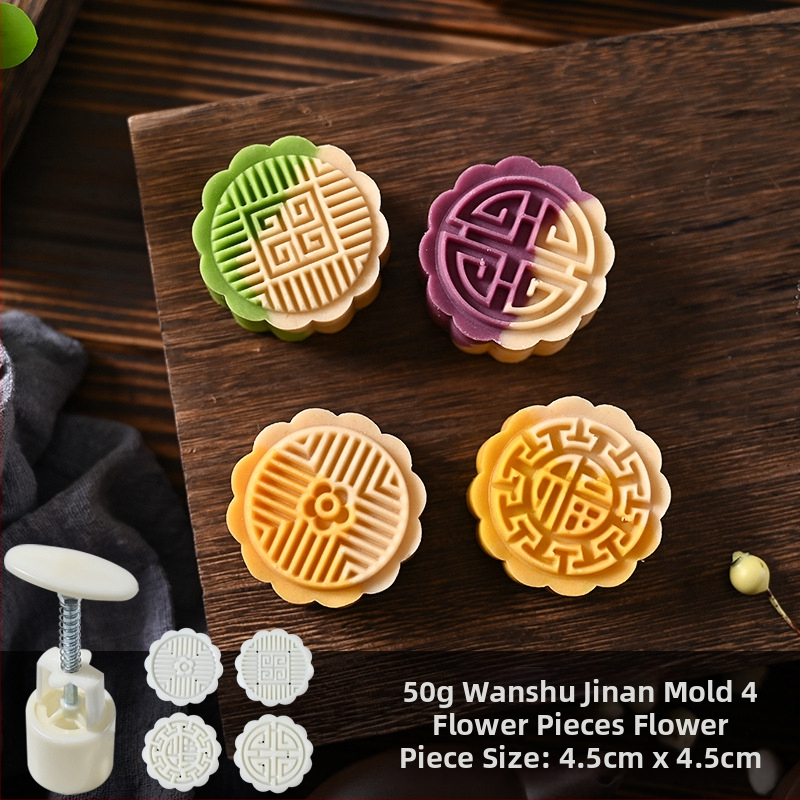 Forma na Mooncake s mung fazuľou, ručná tlač, domáce použitie, 50 g / 75 g, reliéfna plocha na pečenie s ľadovou kôrkou