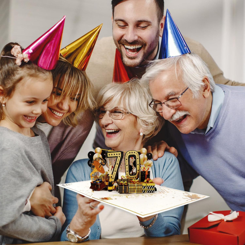 Carte de felicitare internațională pentru ziua de naștere, hârtie groasă, pagină interioară goală pentru scris, felicitare cadou cu temă de amintiri
