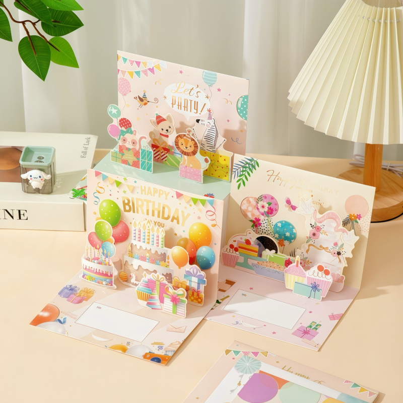 Felicitare 3D pop-up pentru ziua de naștere, design premium, cadou pentru copii
