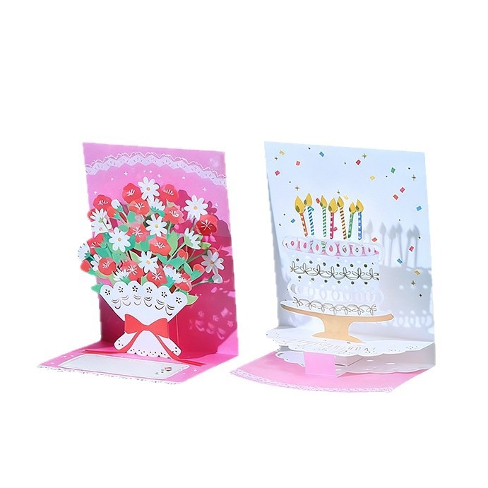 Card de felicitare tridimensional cu design personalizabil – pentru Ziua Profesorului, Ziua Recunoștinței și Ziua Îndrăgostiților, cu un mic cadou