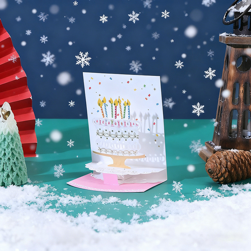 Card de felicitare tridimensional cu design personalizabil – pentru Ziua Profesorului, Ziua Recunoștinței și Ziua Îndrăgostiților, cu un mic cadou