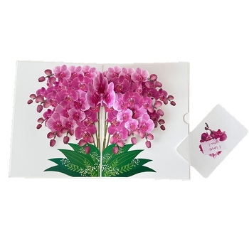Felicitare 3D din hârtie cu Phalaenopsis pentru Ziua Profesorului