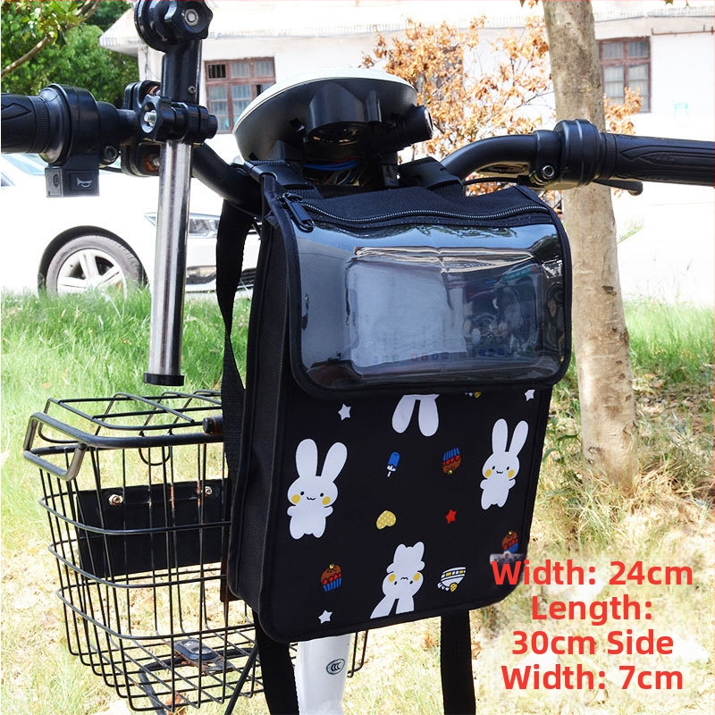 Nová roztomilá kreslená taška na skladovanie pre bicykel a elektro-bicykel, s veľkou kapacitou