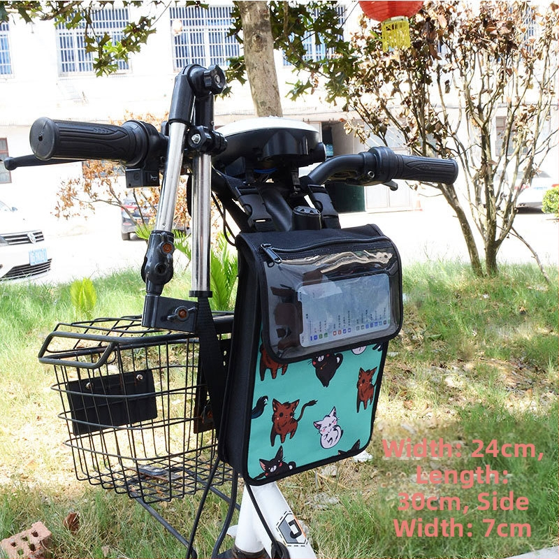 Nová roztomilá kreslená taška na skladovanie pre bicykel a elektro-bicykel, s veľkou kapacitou