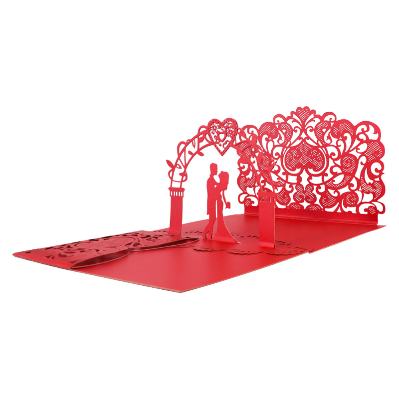 Invitație de nuntă din hârtie, decupaj cu laser, 3D