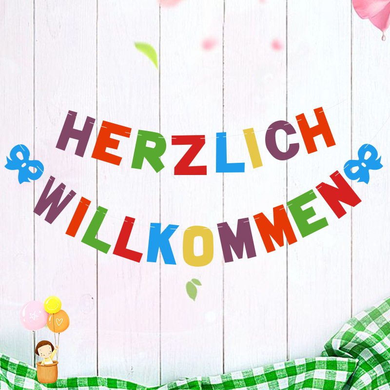 Banner de bun venit în stil german pentru decorul de familie