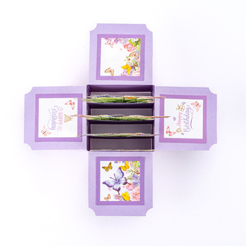 Felicitare cu fluturi, 3D pop-up cu scris de mână, muzică și lumini, în ambalaj cutie cadou – card premium pentru Ziua Femeii