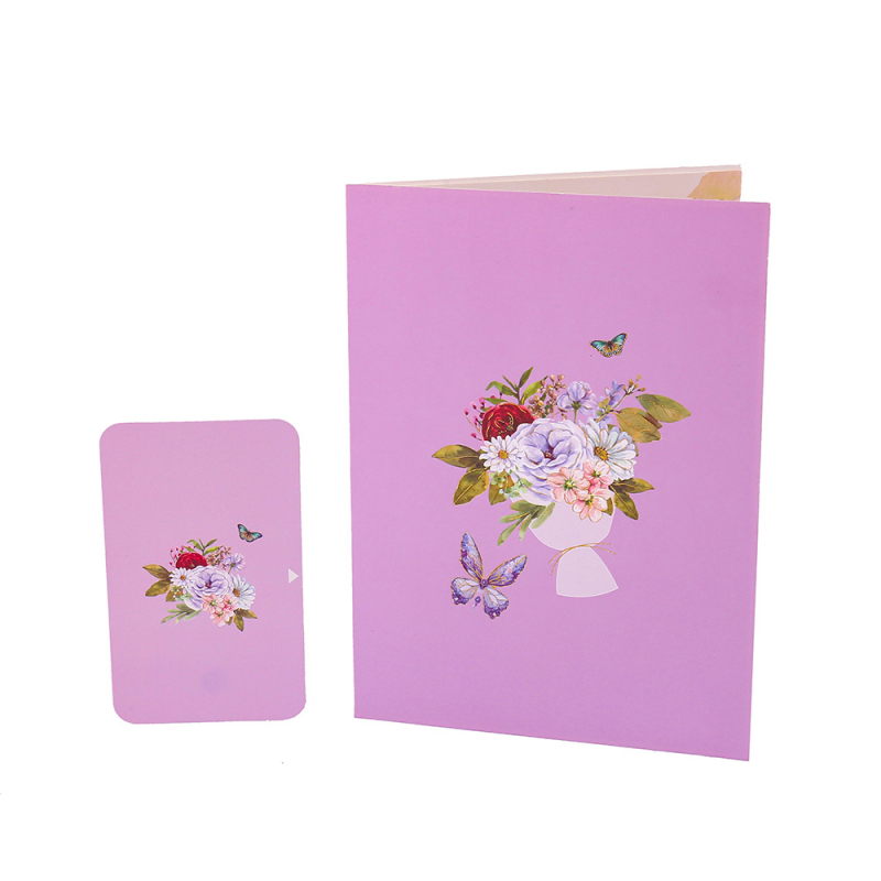 Card de felicitare 3D din hârtie cu fluture, stil franțuzesc, folie bronzantă, cadou handmade pentru Ziua Profesorului