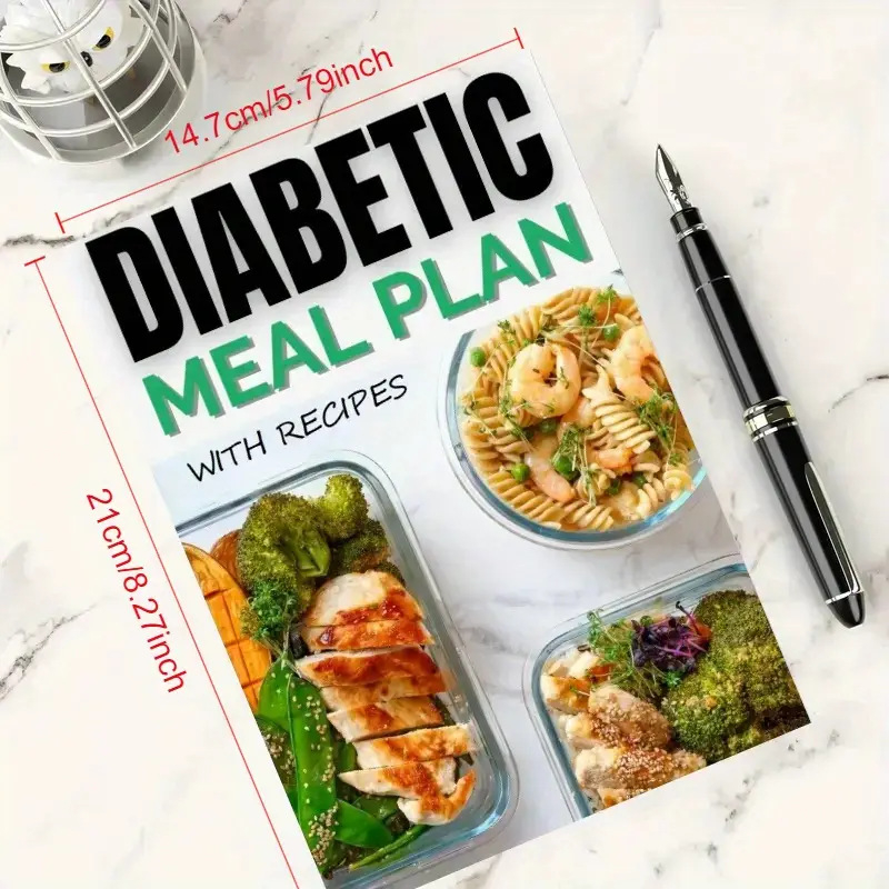 Caiet cu plan de alimentație pentru diabet, cu etichete