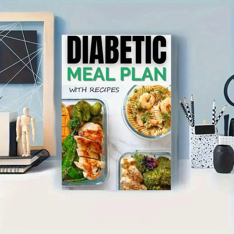 Caiet cu plan de alimentație pentru diabet, cu etichete