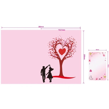 Card de felicitare cu copac în formă de inimă pentru Valentine's Day, iluminat și muzică, pop-up 3D pentru cupluri, invitație de nuntă