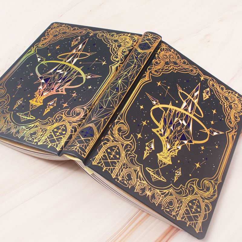 Jurnal Magic Crystal, în culori, cu ilustrații delicate, copertă cu folie de aur, format gros, ediție coreeană cadou