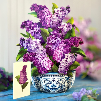 Carte de felicitare 3D cu buchet pop-up pentru Ziua Mamei, Ziua Profesorului și Ziua de naștere