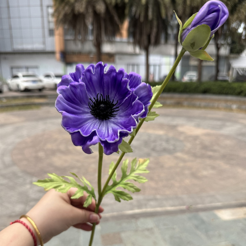 Orhidee Phalaenopsis în ghiveci, floare artificială cu atingere realistă, bonsai verde pentru living și masă de dining