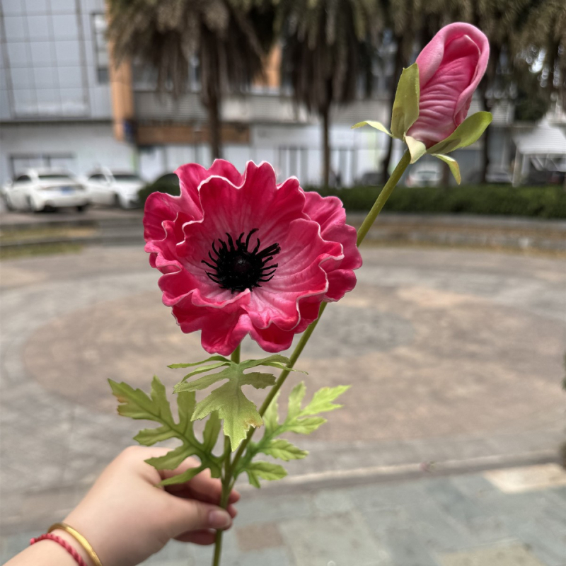 Orhidee Phalaenopsis în ghiveci, floare artificială cu atingere realistă, bonsai verde pentru living și masă de dining