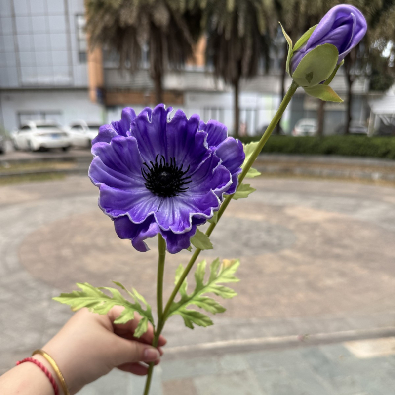 Orhidee Phalaenopsis în ghiveci, floare artificială cu atingere realistă, bonsai verde pentru living și masă de dining