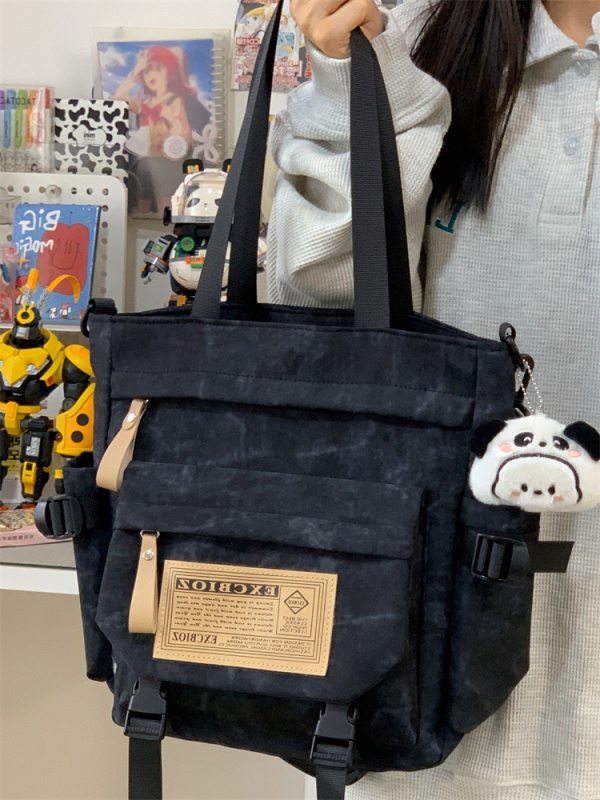 Harajuku stil japanska ženska torba preko ramena, velika kapaciteta, školska tote torba, platnena crossbody torba