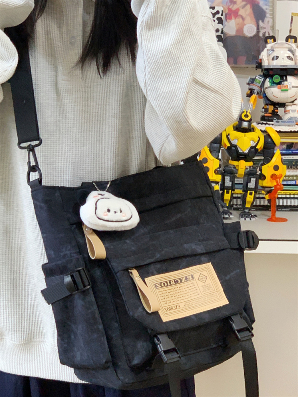 Harajuku stil japanska ženska torba preko ramena, velika kapaciteta, školska tote torba, platnena crossbody torba