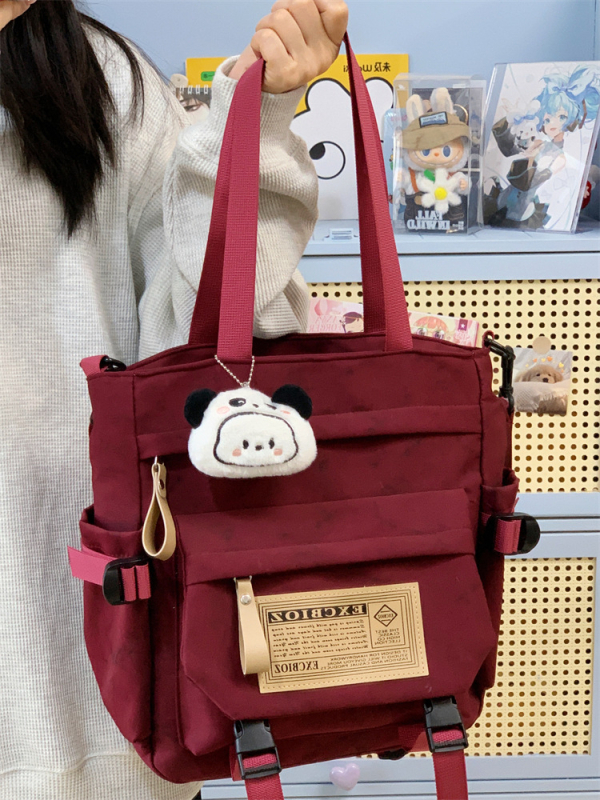 Harajuku stil japanska ženska torba preko ramena, velika kapaciteta, školska tote torba, platnena crossbody torba