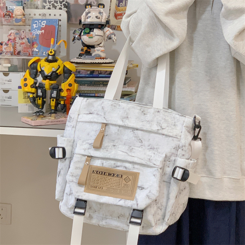Harajuku stil japanska ženska torba preko ramena, velika kapaciteta, školska tote torba, platnena crossbody torba