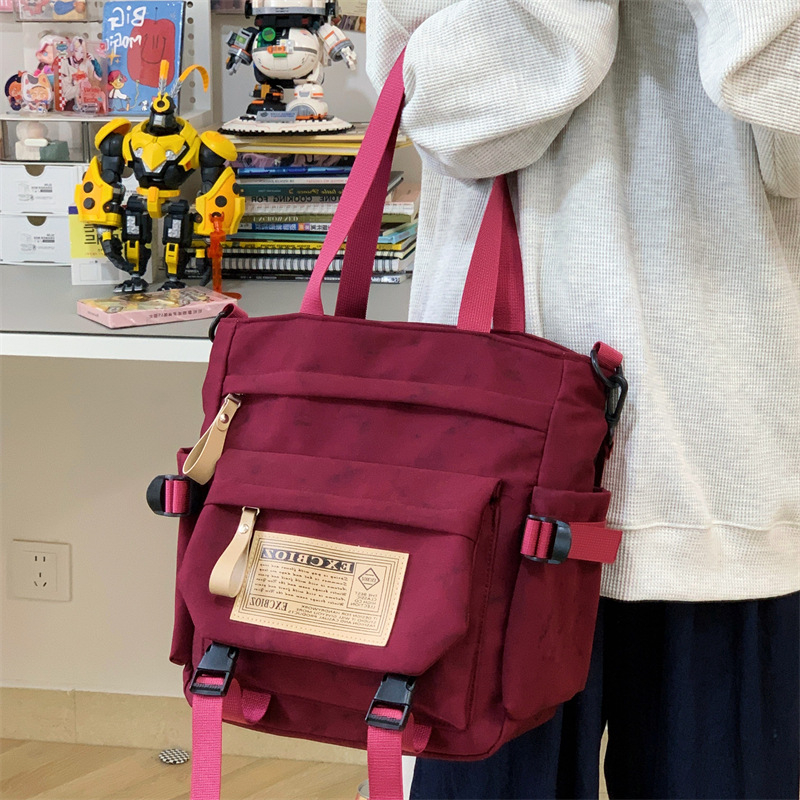 Harajuku stil japanska ženska torba preko ramena, velika kapaciteta, školska tote torba, platnena crossbody torba