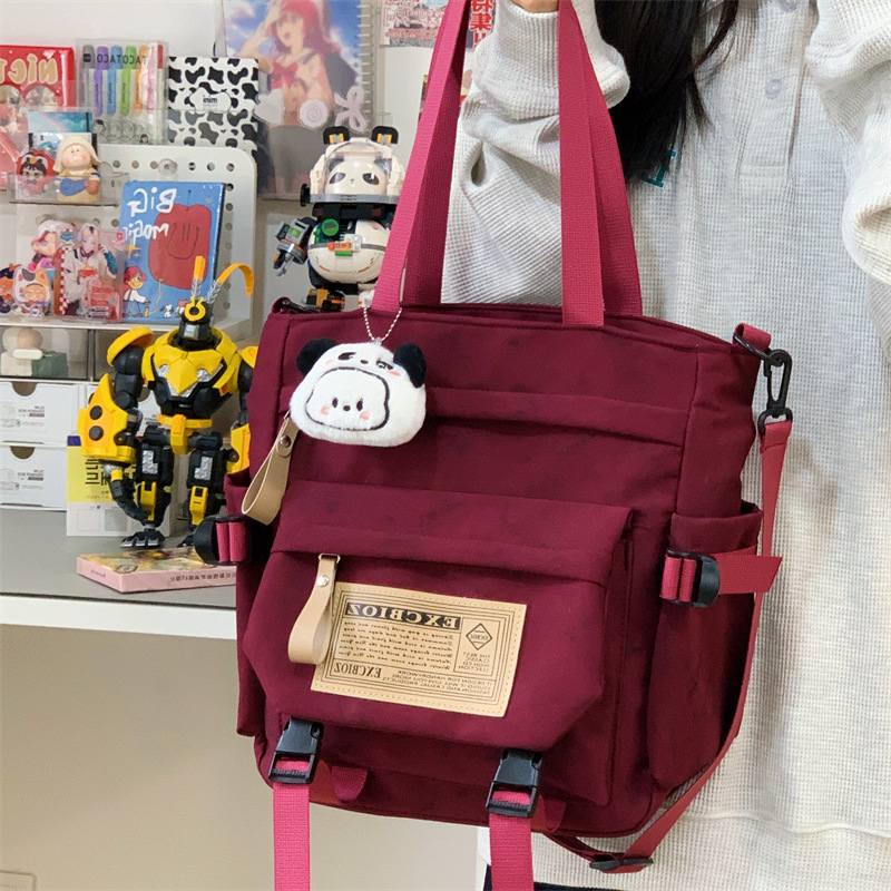 Harajuku stil japanska ženska torba preko ramena, velika kapaciteta, školska tote torba, platnena crossbody torba