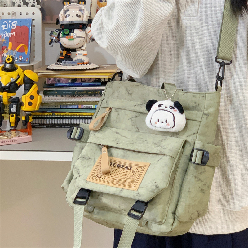 Harajuku stil japanska ženska torba preko ramena, velika kapaciteta, školska tote torba, platnena crossbody torba