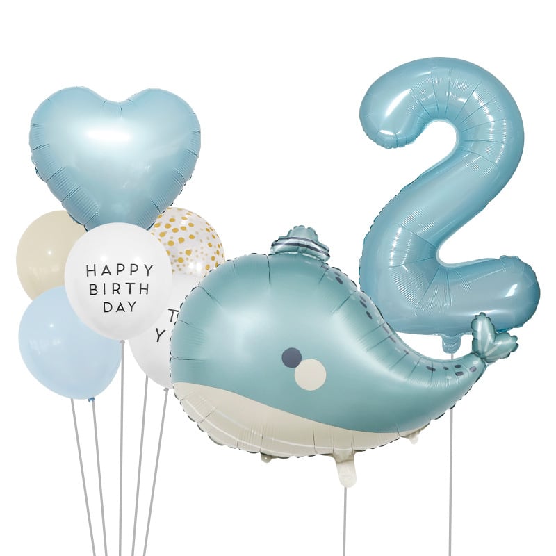 Set baloane mate cu temă oceanică, cu delfin și baloane cu cifre pentru decorul petrecerii pentru copii