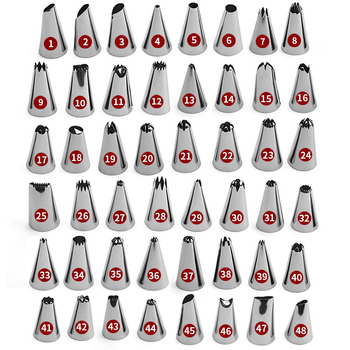Set de duze pentru decorare prăjituri și fursecuri, 6–12–24–48 vârfuri