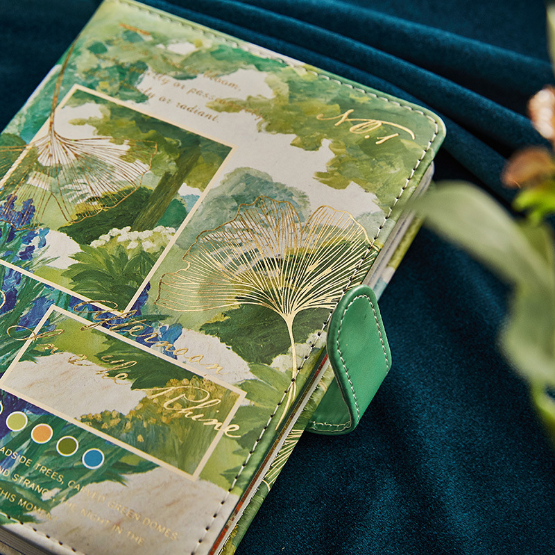 După-amiaza pe Rin: caiet B6PU cu cataramă magnetică, jurnal creativ în trend, pagini colorate și folie de aur