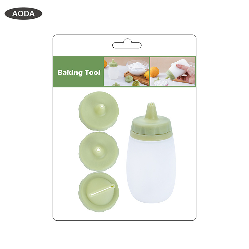 recipient din silicon pentru decorarea torturilor, cu set de 4 duze din plastic
