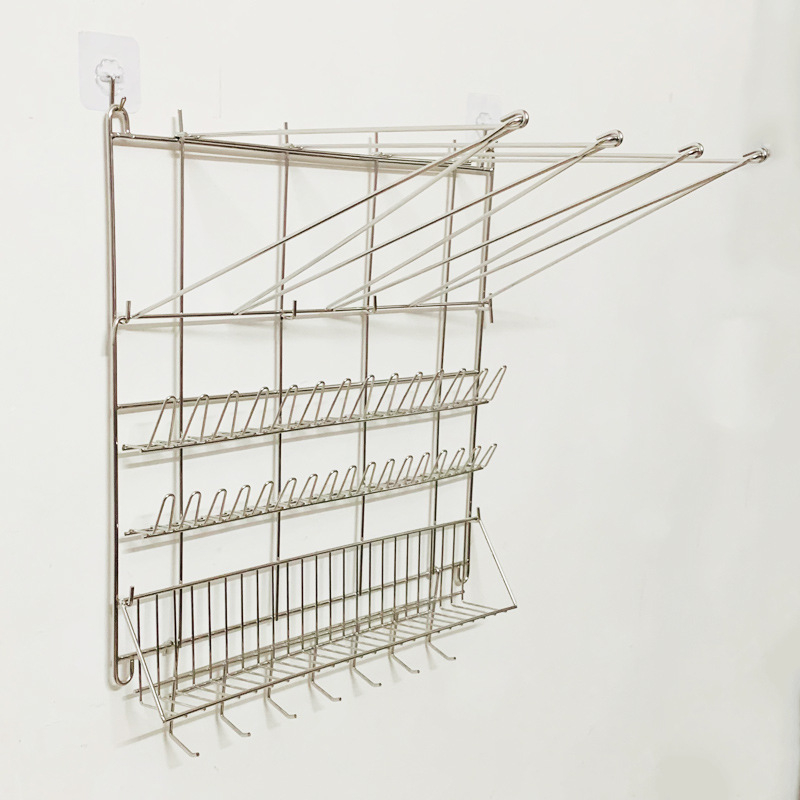 Raft din oțel inoxidabil pentru uscarea pungilor de decorare și organizator pentru duzele de decorare a prăjiturilor