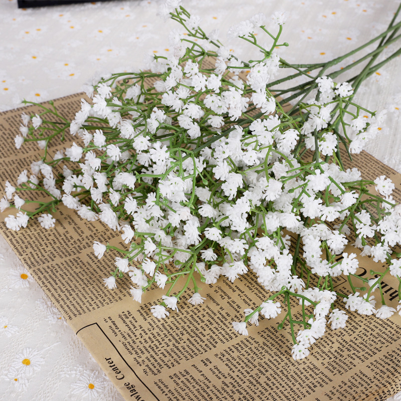 Flori artificiale Gypsophila, buchet decorativ de lux pentru sufragerie, buchet de mână, flori din plastic pentru fotografie