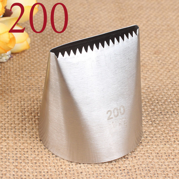 Maifu 200# duză zimțată pentru cremă, cu o singură față, din oțel inoxidabil 304, pentru decoruri de patiserie, extra mare