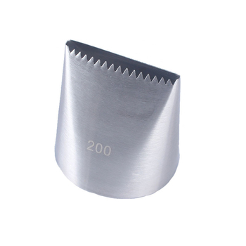 Maifu 200# duză zimțată pentru cremă, cu o singură față, din oțel inoxidabil 304, pentru decoruri de patiserie, extra mare