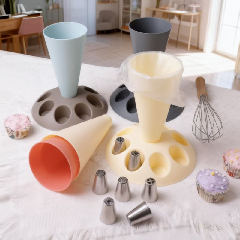 Stand de susținere pentru pungă de decor cu suport pentru duze – Raft de afișare pentru duzele de patiserie