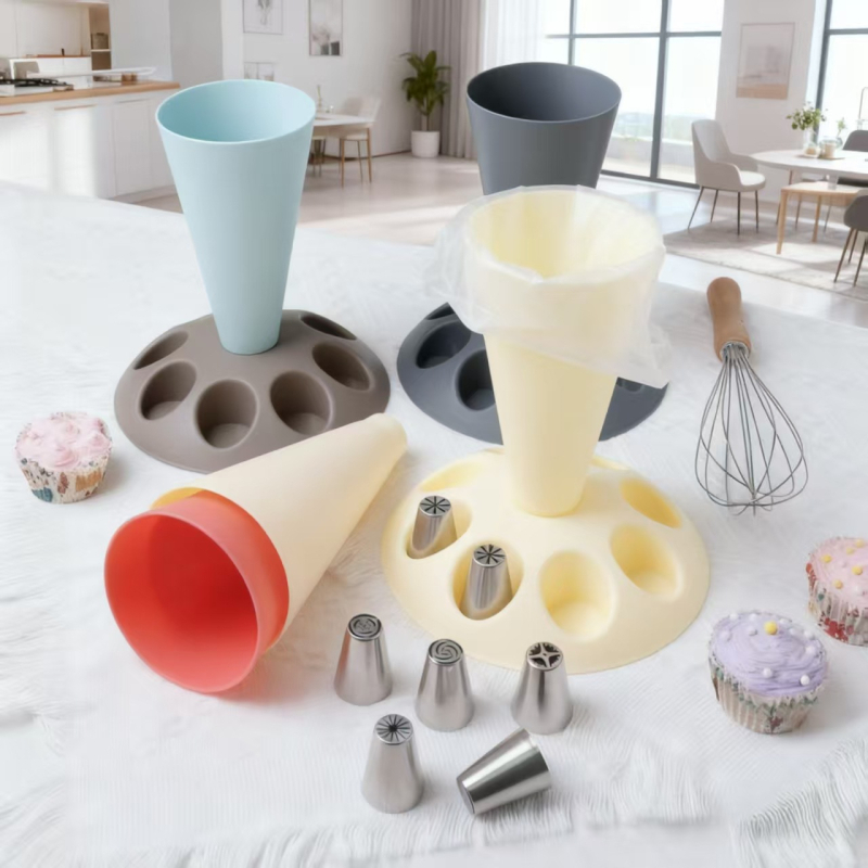 Stand de susținere pentru pungă de decor cu suport pentru duze – Raft de afișare pentru duzele de patiserie