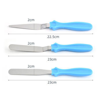 Set de trei spatule pentru prăjituri: spatulă, cuțit pentru demoldare, cuțit din oțel inoxidabil pentru netezire și decorare