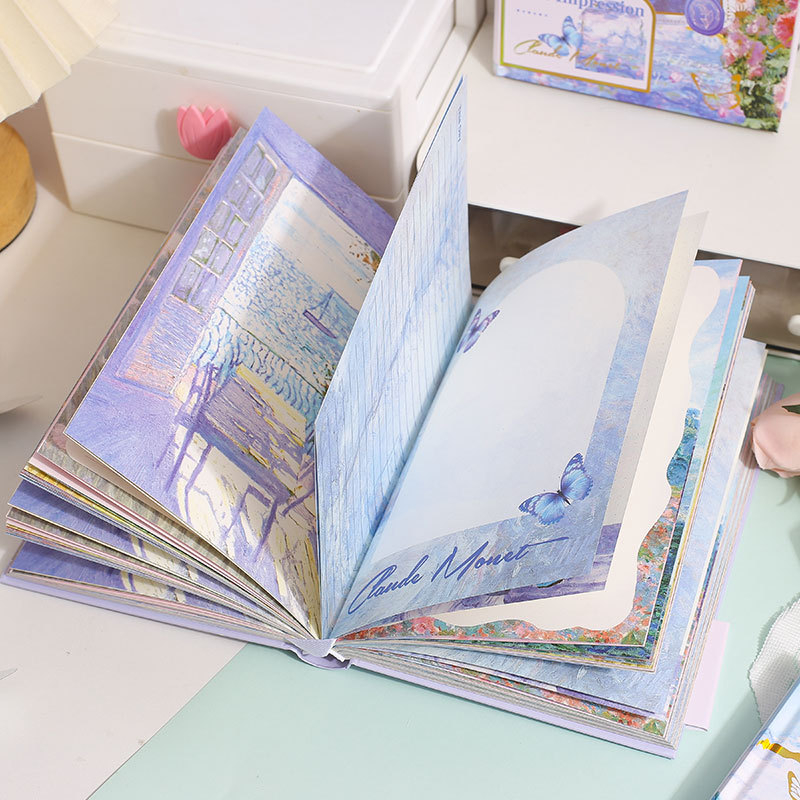 Caiet de ilustrații pentru impresii, pagini color funcționale, copertă rigidă în stil retro, jurnal portabil