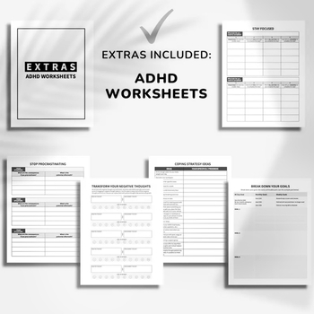 Planificator zilnic ADHD pentru adulți 2025 — Creierul meu activează prea multe etichete — Legare în spirală