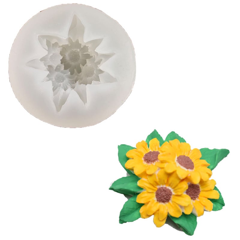 Șablon silicon pentru 4 crizanteme – săpun, ghips, cofetărie și decorare cu fondant