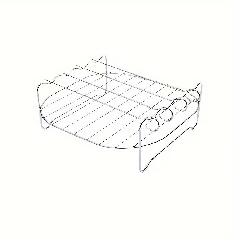 Grill pentru air fryer din oțel inoxidabil 430, accesorii pentru abur și grătar, suport circular pentru toast și pâine